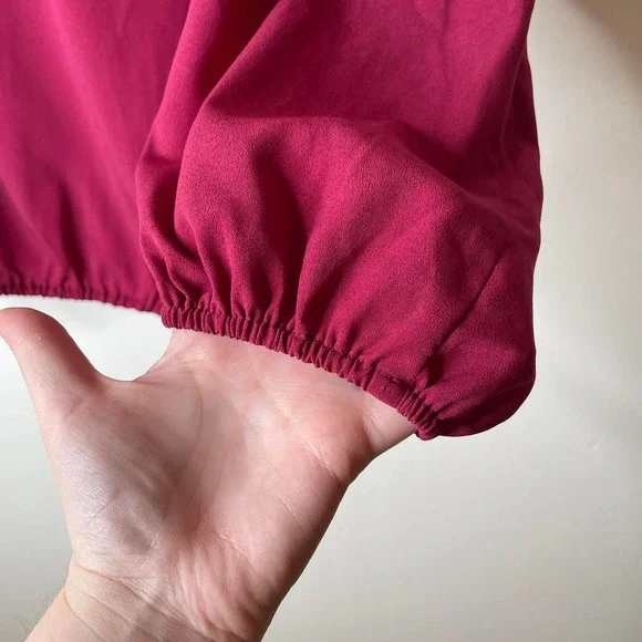 Universal Standard Balloon Sleeve Blouse in Anemone Pink Fuchsia Sz XS - 10 - 12 - Picture 4 of 9